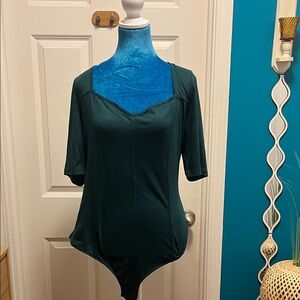 New York & Company Dark Green Bodysuit